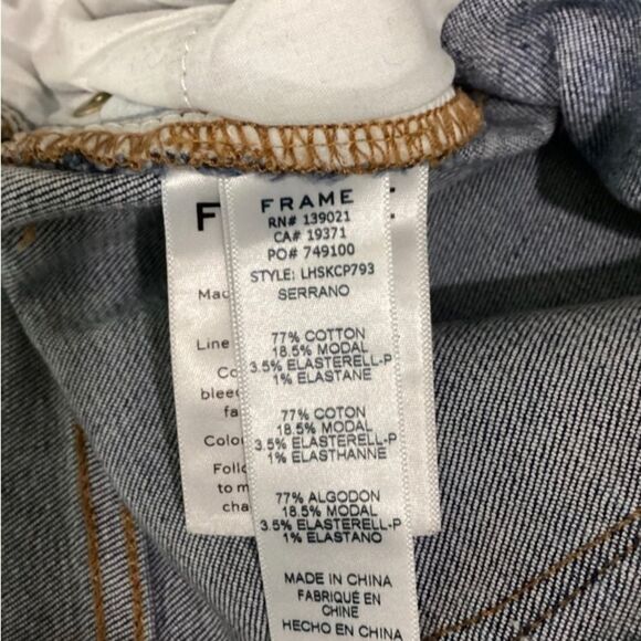 Frame Jeans Women’s Size 24 Color Blue LeHigh Skinny with Black Pipping - Picture 9 of 10